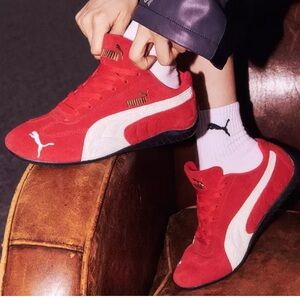 PUMA Women's Speedcat Jr. OG Shoes, Red & White
